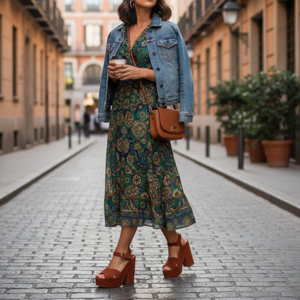 Kate Spade Suede Platform Block Heel Sandals • 6.5 • Rust Cognac • Ankle Strap - Picture 2 of 8
